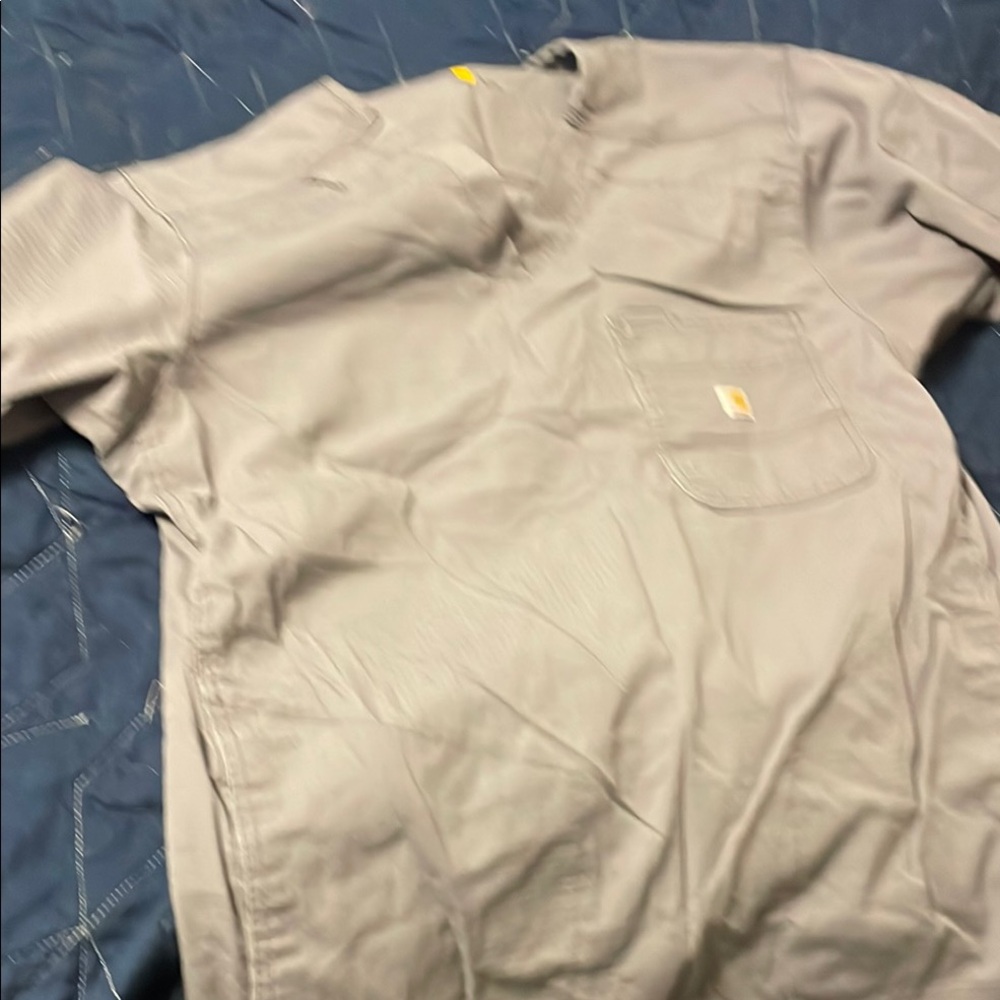 Carhartt Gray Mandarin Collar Short Sleeve Tee